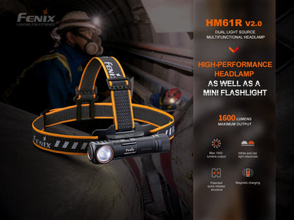 Fenix HM61R V2 Rechargeable LED Headlamp - 1600 Lumens - Angler's Pro Tackle & Outdoors