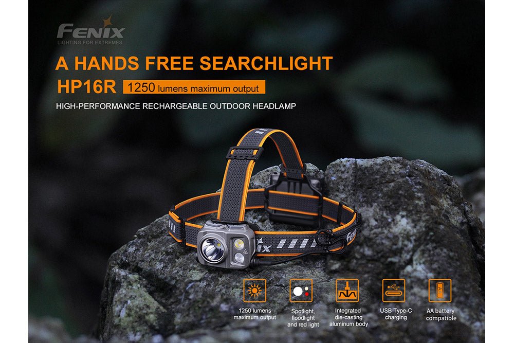 Fenix HP16R Rechargeable Headlamp - 1250 Lumens - Angler's Pro Tackle & Outdoors