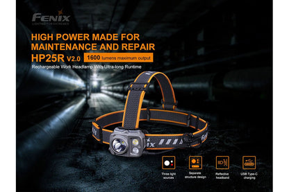 Fenix HP25R V2.0 Headlamp - 1600 Lumens - Angler's Pro Tackle & Outdoors