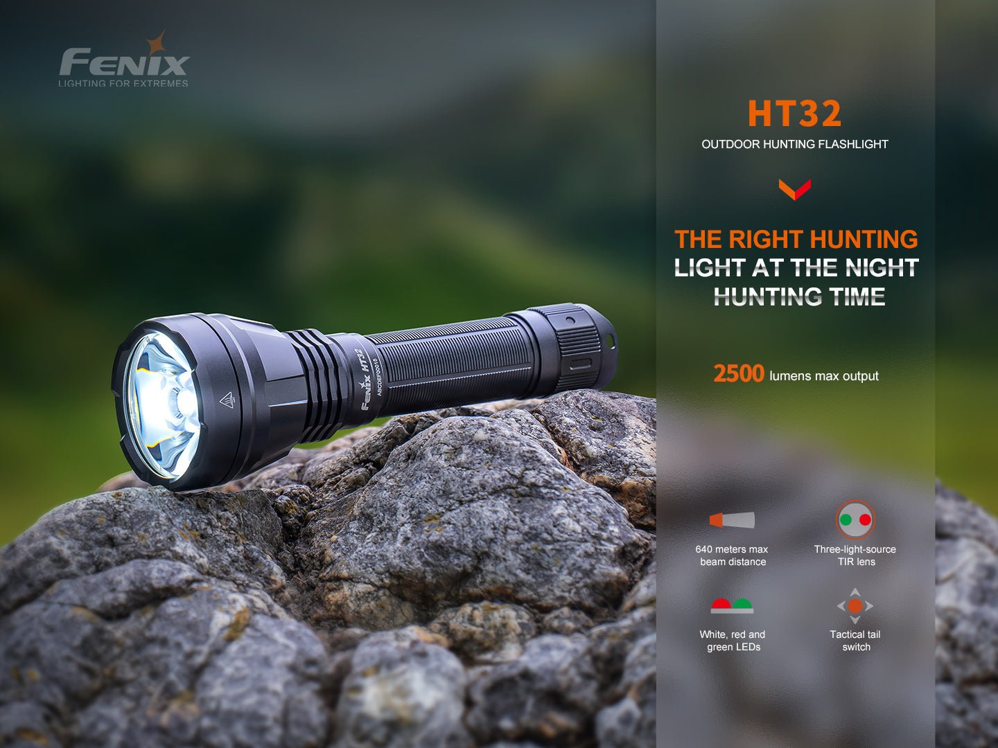 Fenix HT32 Hunting Flashlight with Red & Green Output - Angler's Pro Tackle & Outdoors