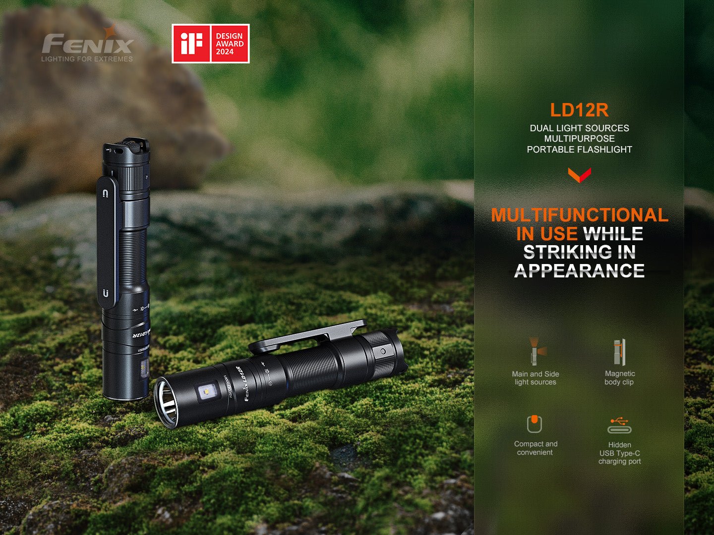 Fenix LD12R Dual Light Flashlight - 600 Lumens - Angler's Pro Tackle & Outdoors