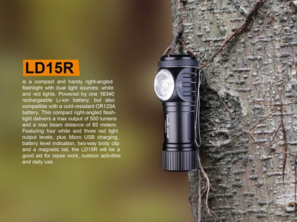 Fenix LD15R Right-Angled Rechargeable LED Flashlight - Angler's Pro Tackle & Outdoors