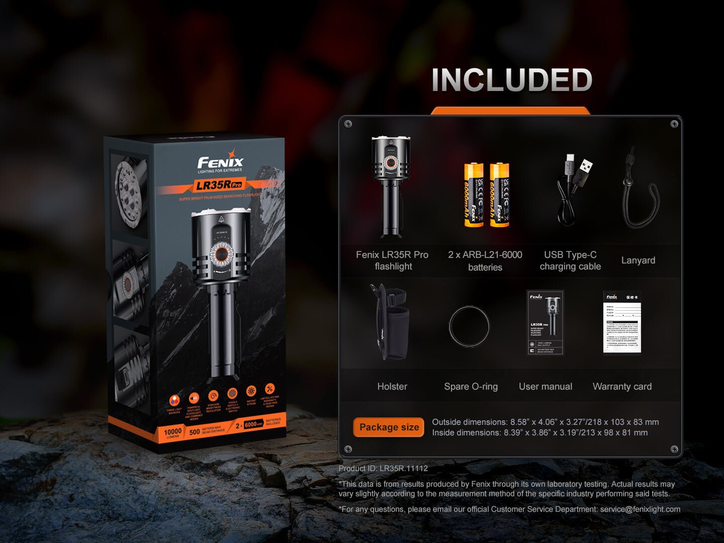 Fenix LR35R PRO Rechargeable Palm - Sized Searchlight - Angler's Pro Tackle & Outdoors