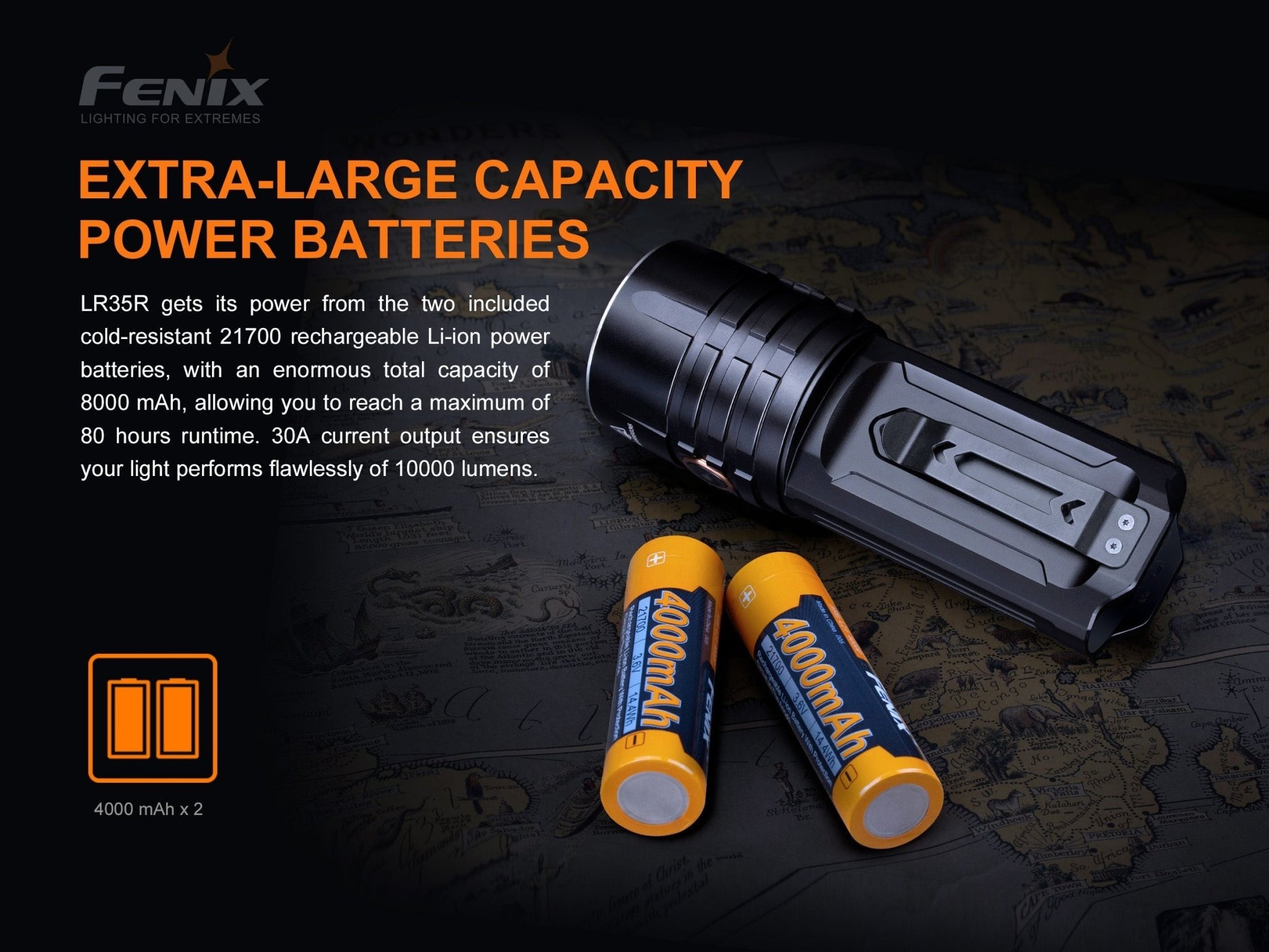 Fenix LR35R Rechargeable LED Flashlight - 10,000 Lumens - Angler's Pro Tackle & Outdoors