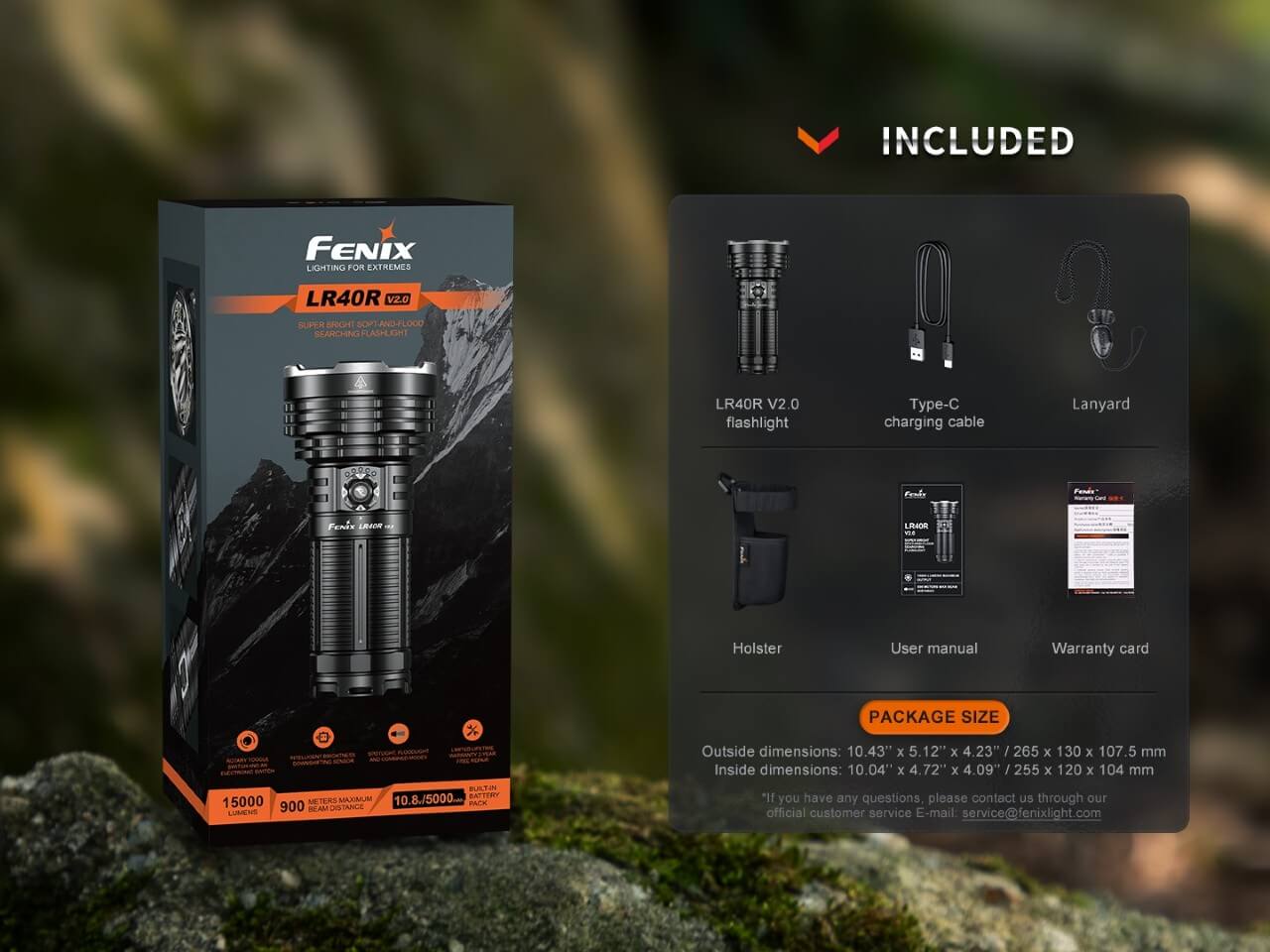 Fenix LR40R V2.0 Rechargeable LED Searchlight - Angler's Pro Tackle & Outdoors