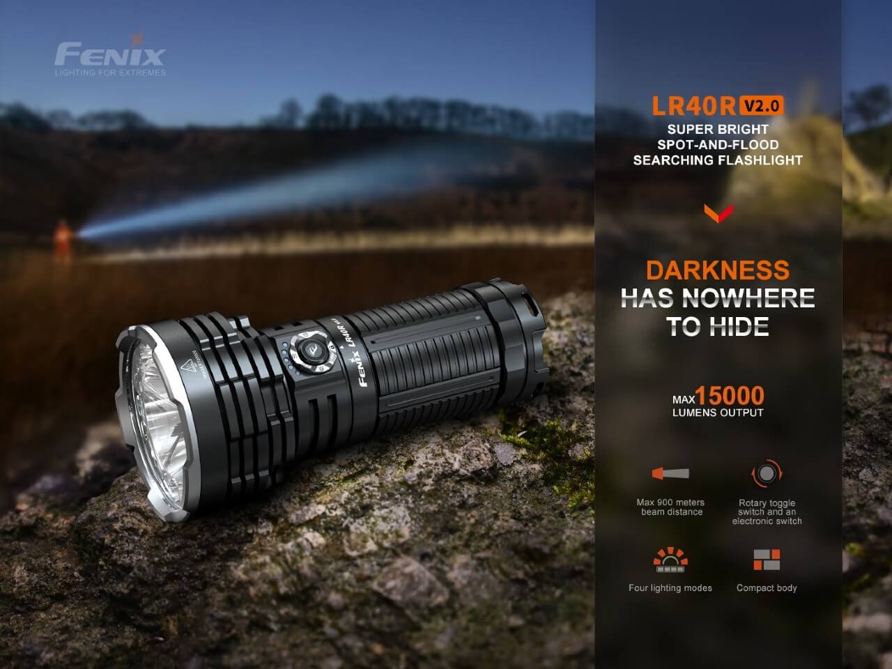 Fenix LR40R V2.0 Rechargeable LED Searchlight - Angler's Pro Tackle & Outdoors