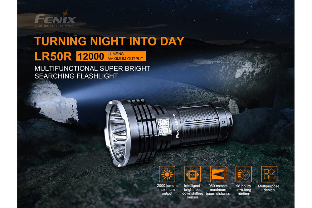 Fenix LR50R Multifunctional LED Search Light - 12000 Lumens - Angler's Pro Tackle & Outdoors