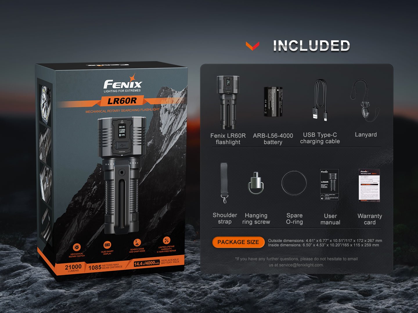 Fenix LR60R Rotary Switch Rechargeable Searchlight - 21000 Lumens - Angler's Pro Tackle & Outdoors