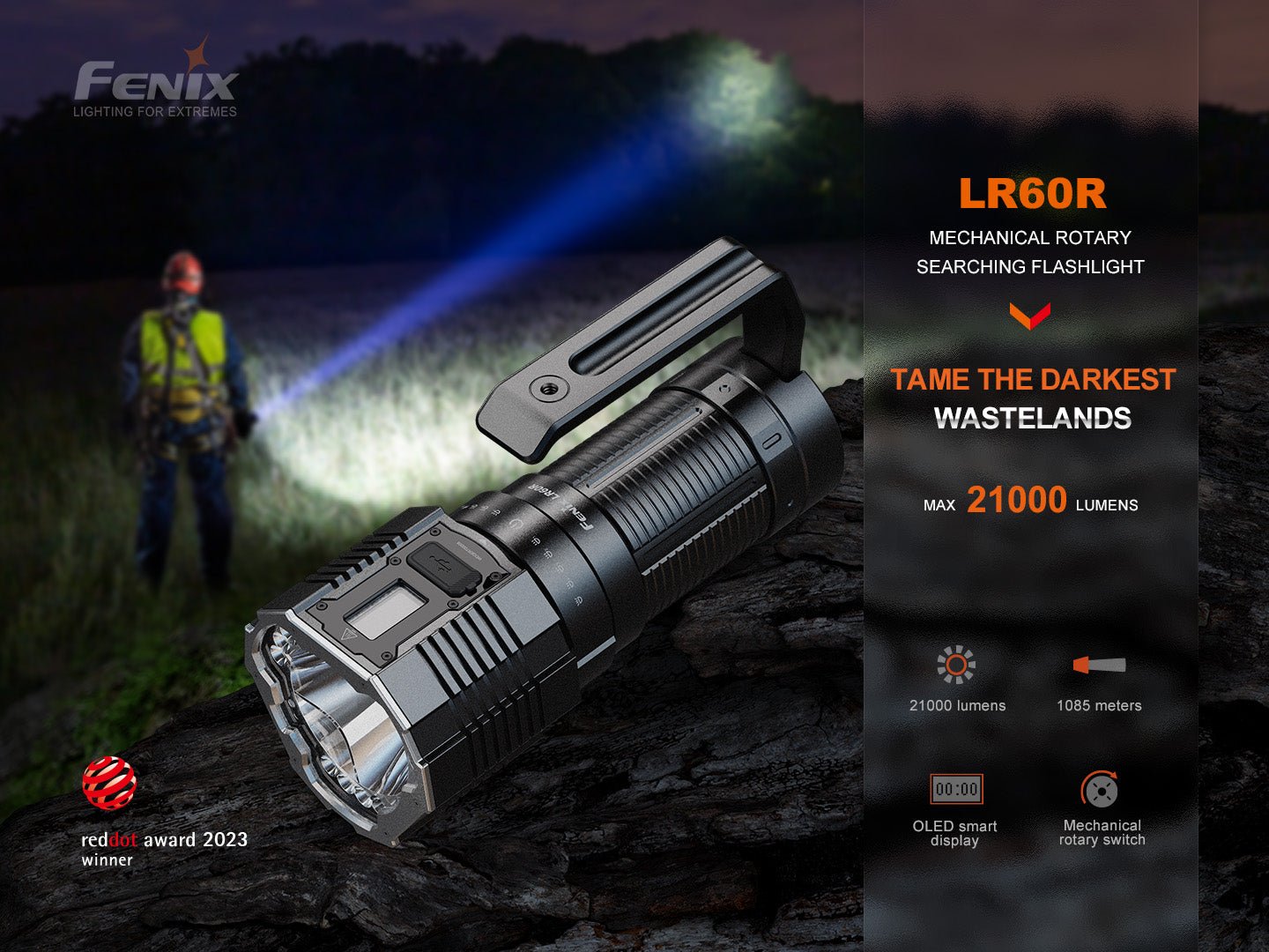 Fenix LR60R Rotary Switch Rechargeable Searchlight - 21000 Lumens - Angler's Pro Tackle & Outdoors