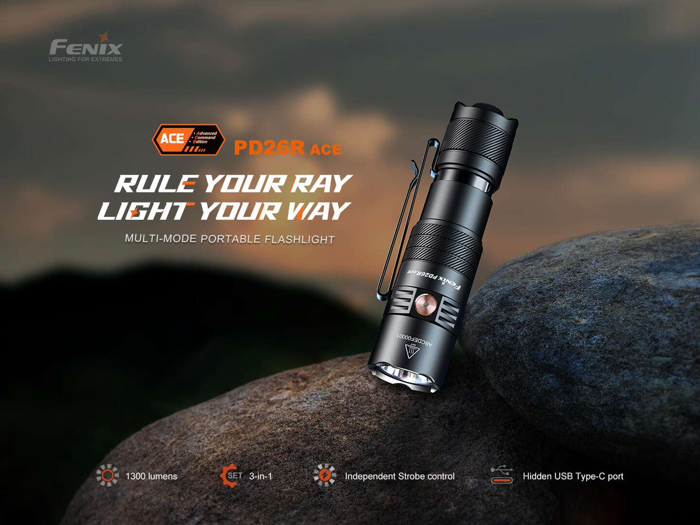 Fenix PD26R ACE Multi - Mode Compact Tactical Flashlight - Angler's Pro Tackle & Outdoors