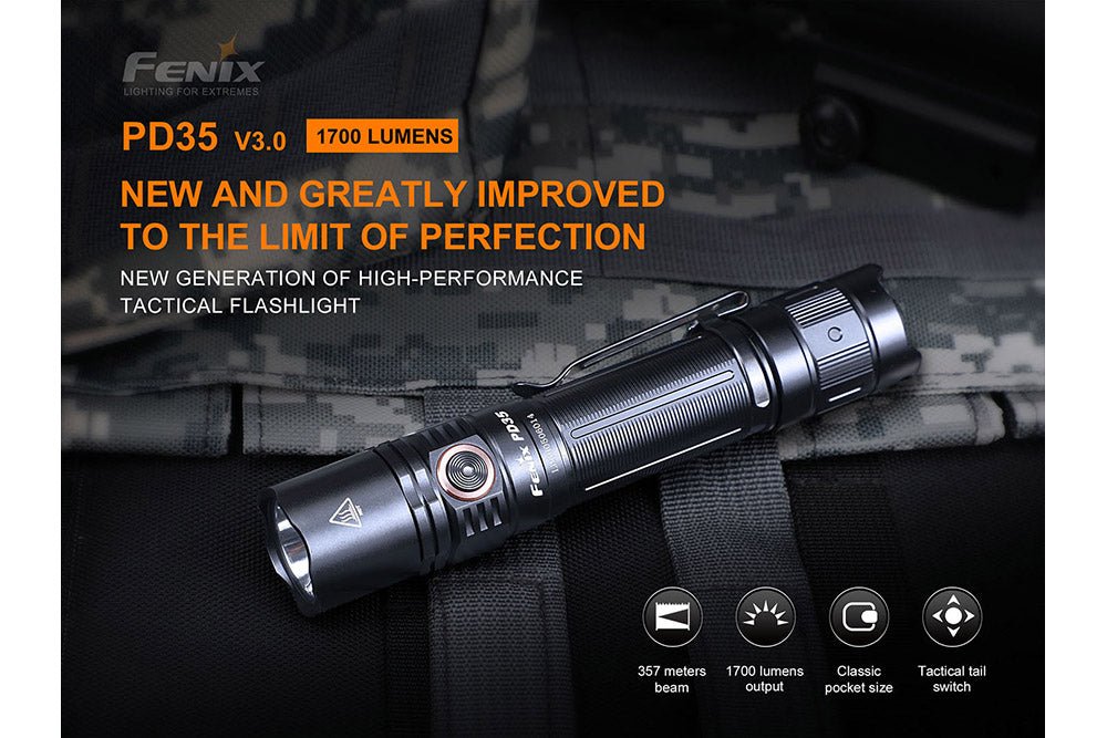 Fenix PD35 V3.0 Everyday Carry Flashlight - 1700 Lumens - Angler's Pro Tackle & Outdoors