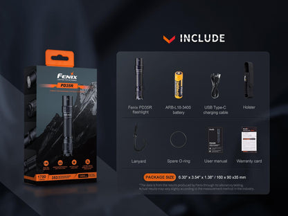 Fenix PD35R Compact Rechargeable Tactical Flashlight - Angler's Pro Tackle & Outdoors