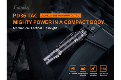 Fenix PD36 TAC Tactical Flashlight - 3000 Lumens - Angler's Pro Tackle & Outdoors