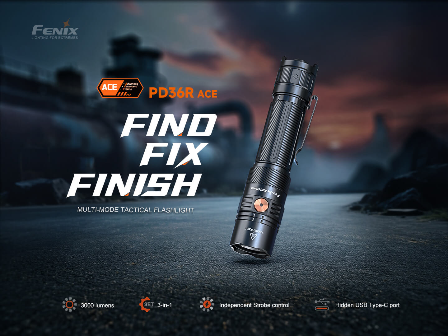 Fenix PD36R ACE Customizable Multi - Mode Flashlight - Angler's Pro Tackle & Outdoors