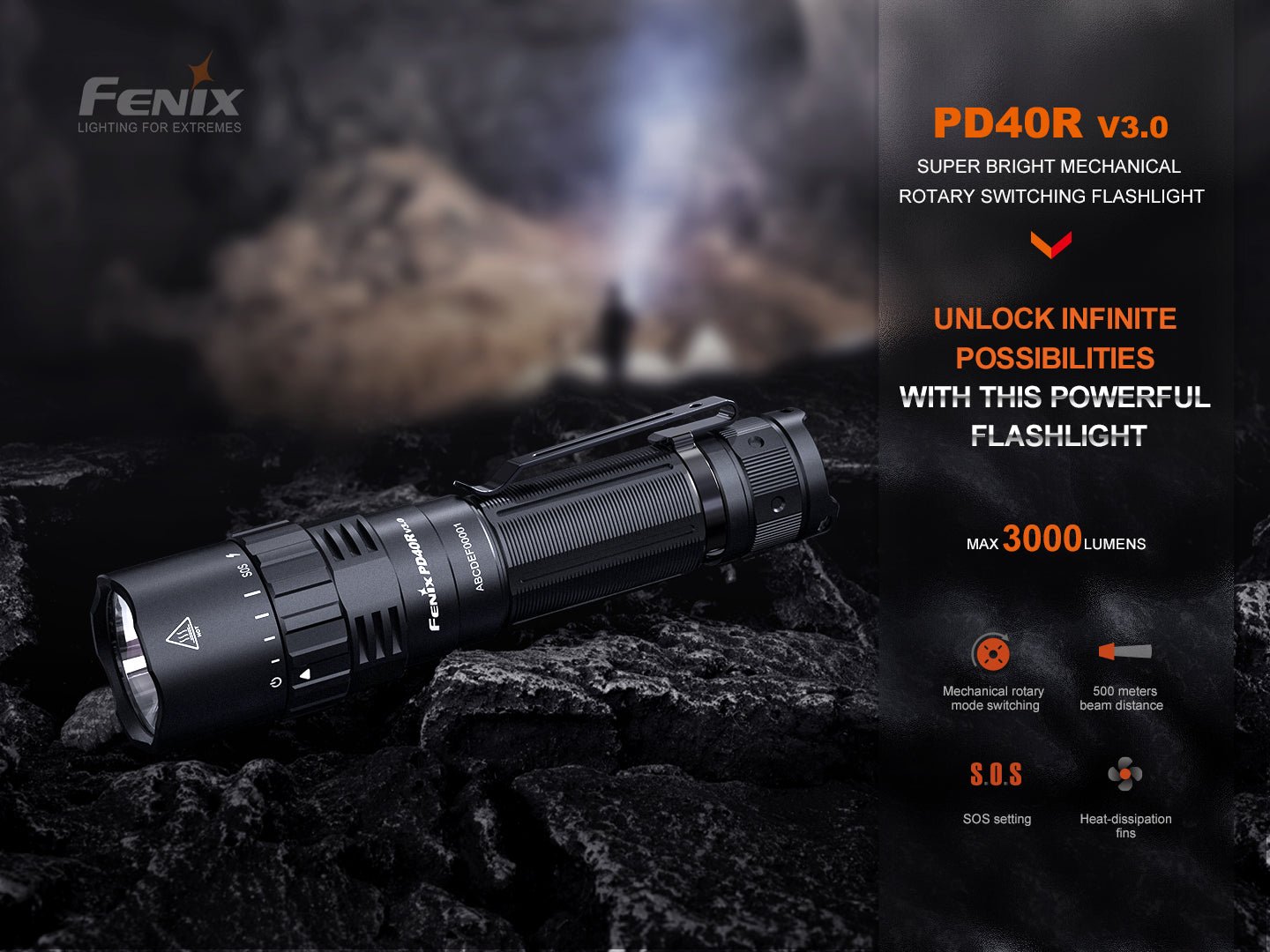 Fenix PD40R V3 Rechargeable Flashlight - Angler's Pro Tackle & Outdoors