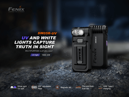 Fenix SW05R Multipurpose Clip - On Light with Red or UV Output - Angler's Pro Tackle & Outdoors