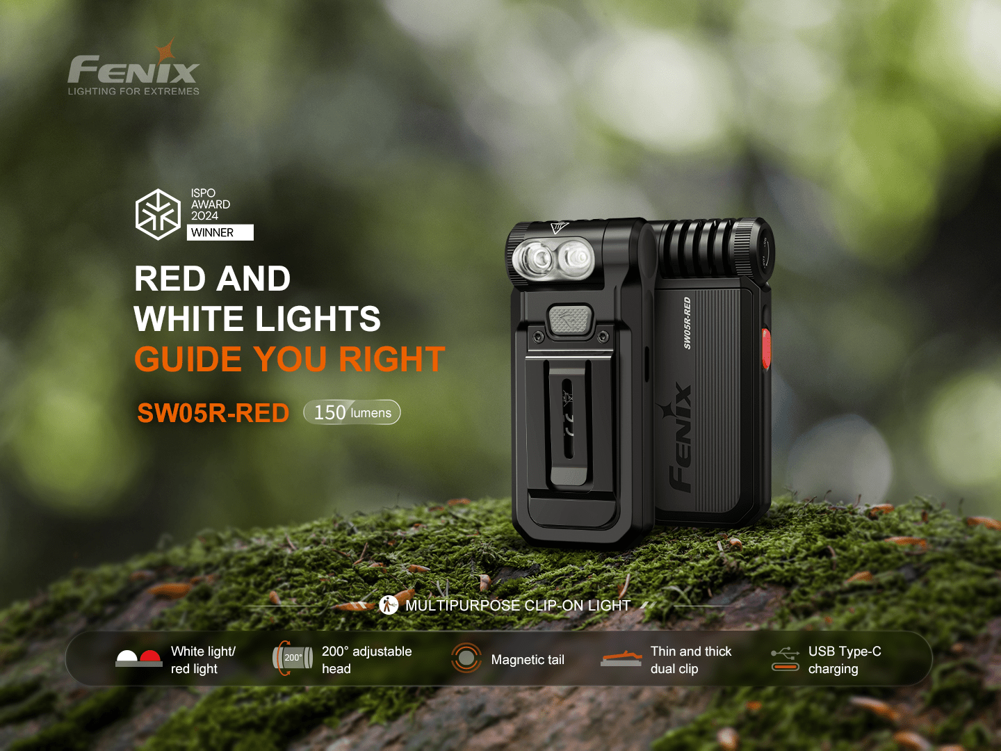 Fenix SW05R Multipurpose Clip - On Light with Red or UV Output - Angler's Pro Tackle & Outdoors