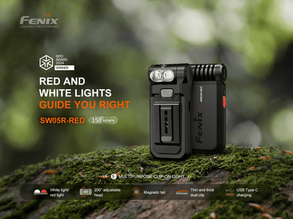 Fenix SW05R Multipurpose Clip - On Light with Red or UV Output - Angler's Pro Tackle & Outdoors