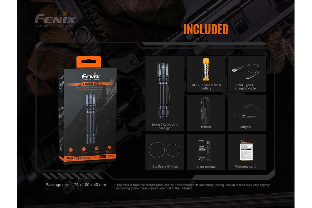 Fenix TK20R V2.0 Rechargeable LED Flashlight - 3000 Lumens - Angler's Pro Tackle & Outdoors