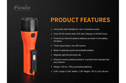 Fenix WF11E Intrinsically Safe Flashlight - Angler's Pro Tackle & Outdoors