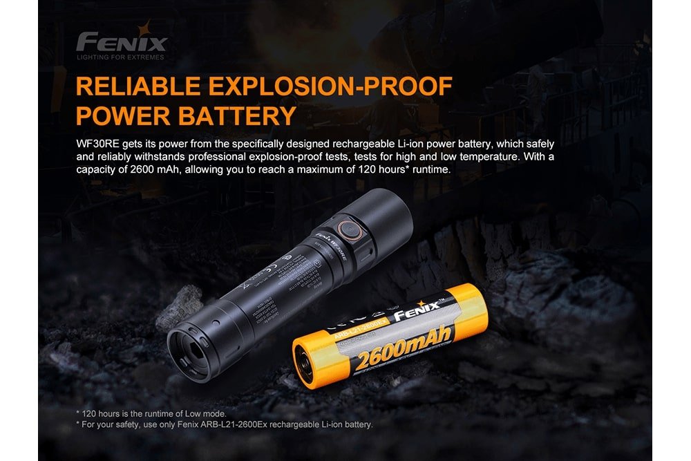 Fenix WF30RE Intrinsically Safe Flashlight - 280 Lumens - Angler's Pro Tackle & Outdoors