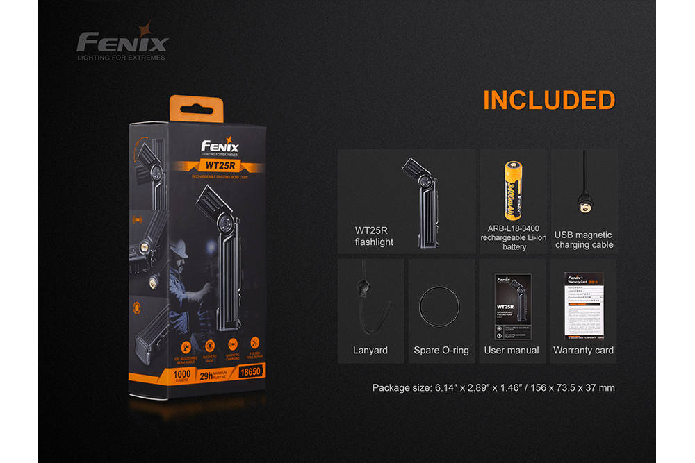 Fenix WT25R Adjustable Head LED Flashlight - 1000 Lumens - Angler's Pro Tackle & Outdoors