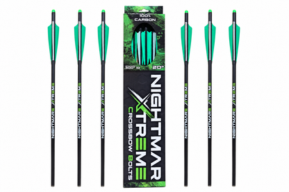 KILLZ NIGHTMARE XTREME Crossbow Bolts Carbon Half Moon Nocks 6Pcs 20"or 22''