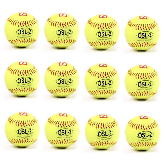 Barnett OSL-2 Competition softball, size 12", yellow, 1 dozen