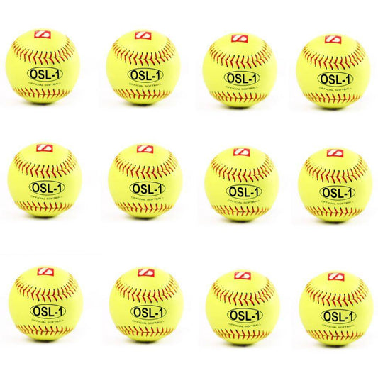 Barnett OSL-1 High competition softball, size 12", yellow, 1 dozen