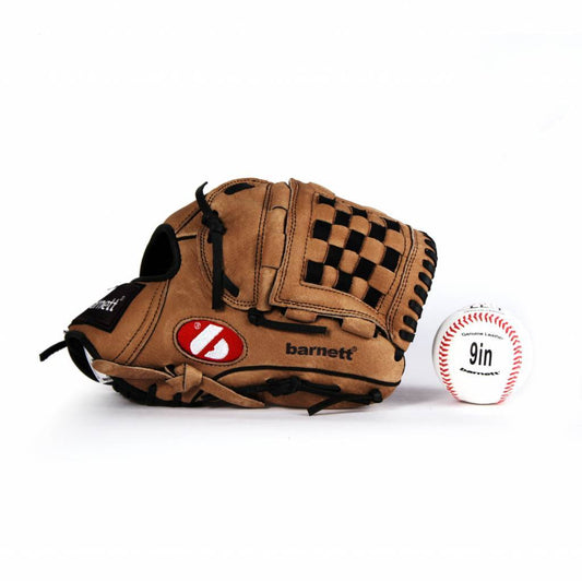 Barnett GBSL-2 Baseball set glove and ball, senior, leather (SL-120, LL-1)