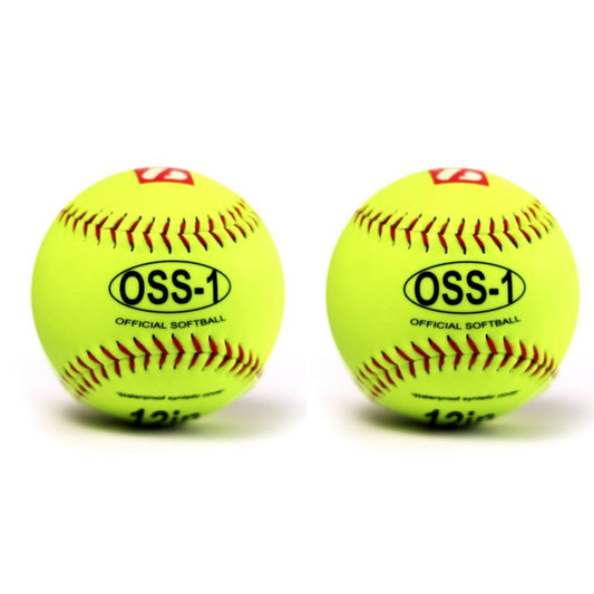 Barnett OSS-1 Practice softball ball, size 12", yellow, 2 pieces