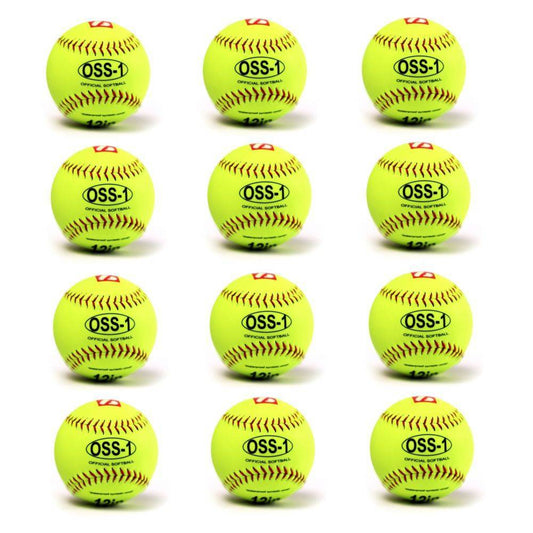 Barnett OSS-1 Practice softball ball, size 12", yellow, 1 dozen