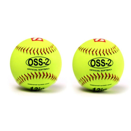 Barnett OSS-2 Practice softball ball, soft touch, size 12", white, 2 pieces