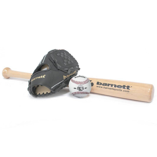 Barnett BGBW-1 Initiation baseball set, senior – Ball, Glove, Wooden bat (BB-W 32, JL-120, TS-1)