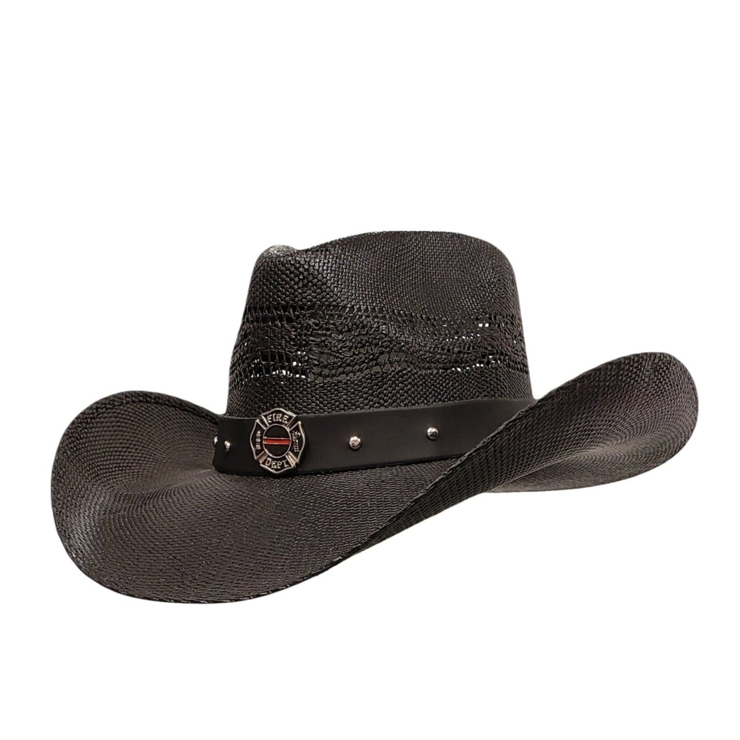 Gone Country FIRE FIGHTER HEROES BLACK SHANTUNG STRAW
