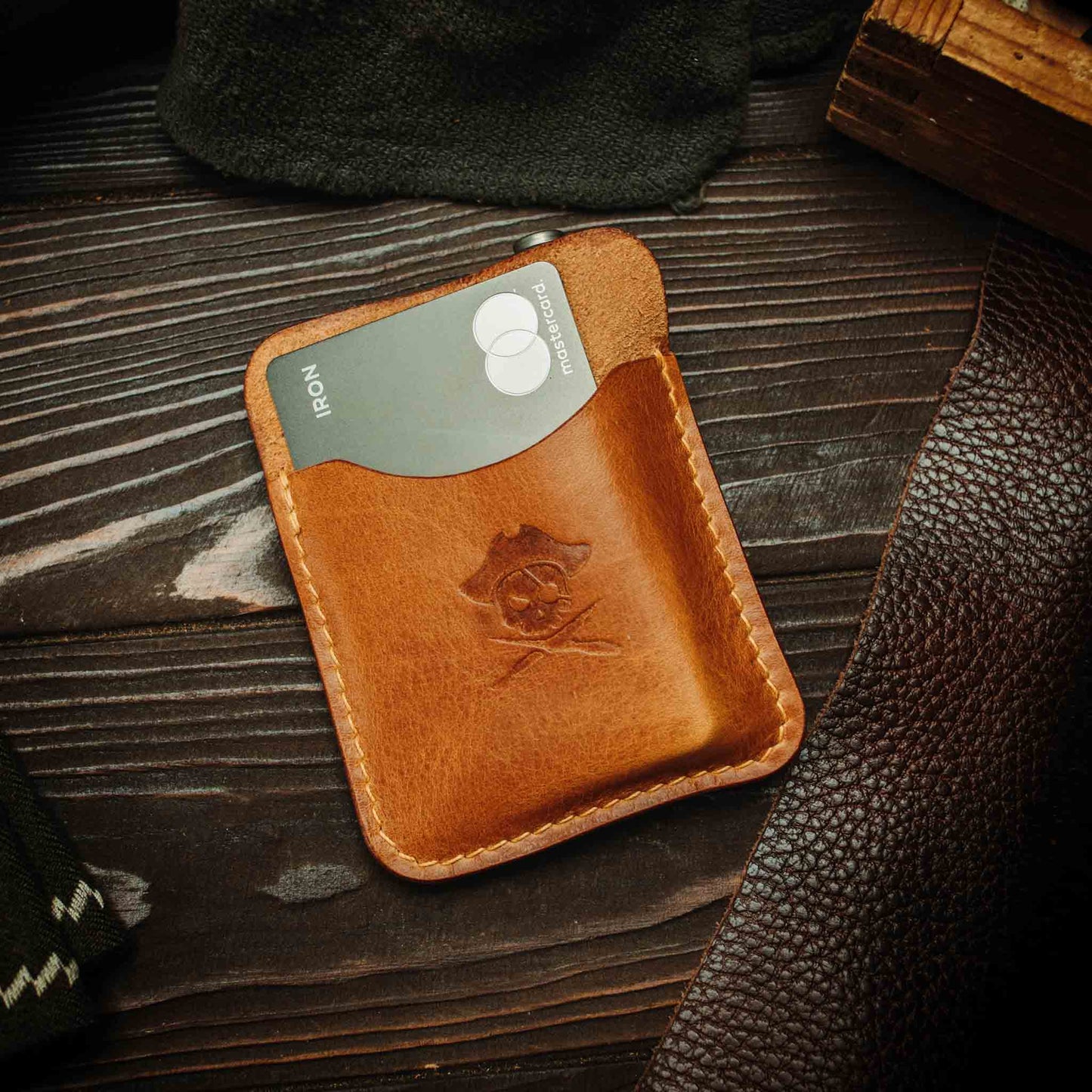 Pirate Goods Small Pocket Organizer - First Mate Mini | Leather Pocket Slip | Handcrafted Everyday Carry