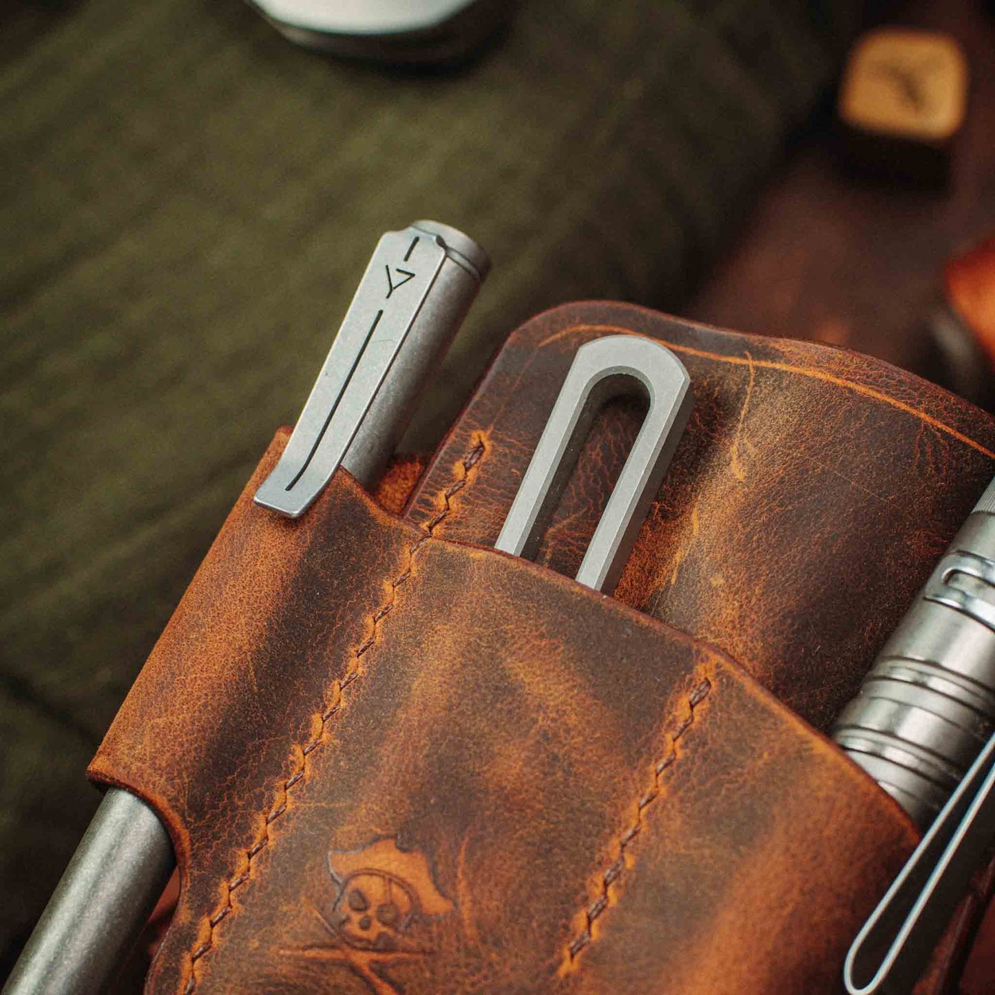 Pirate Goods Small Pocket Organizer - First Mate Mini | Leather Pocket Slip | Handcrafted Everyday Carry