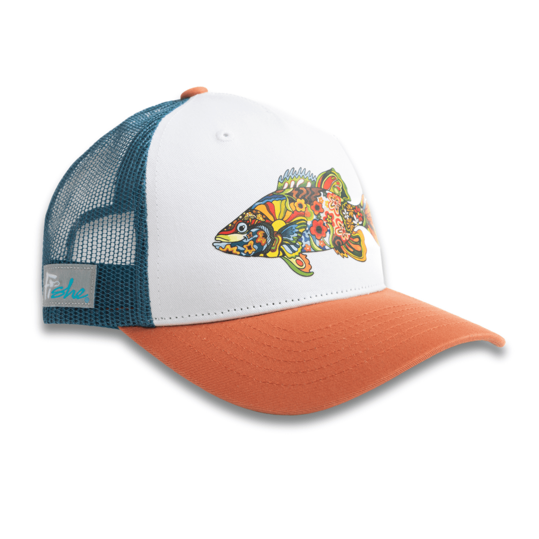 FisheWear Boho Bass Trucker Hat - Angler's Pro Tackle & Outdoors