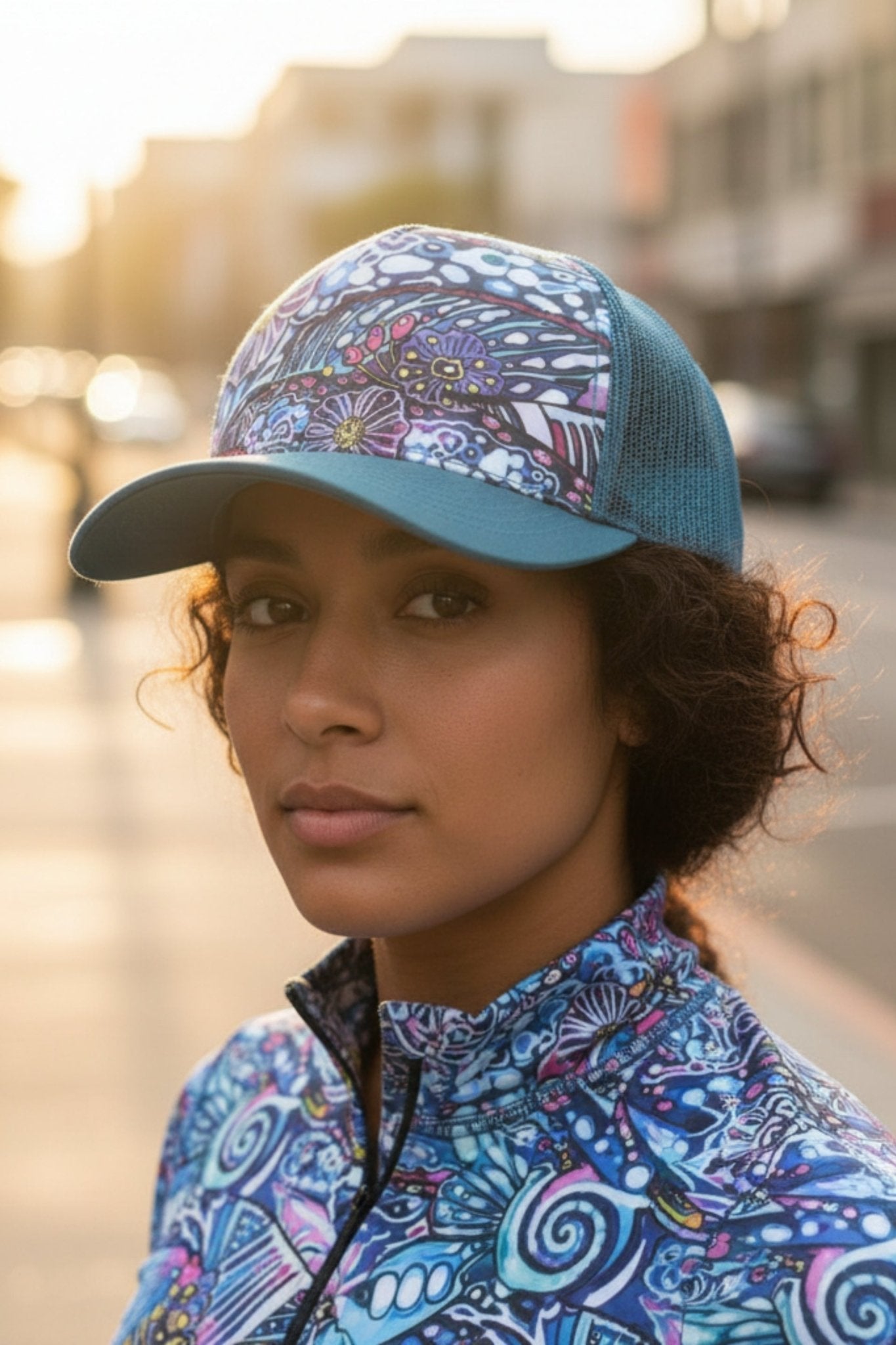 FisheWear Enchanted Grayling Abstract Trucker Hat - Angler's Pro Tackle & Outdoors