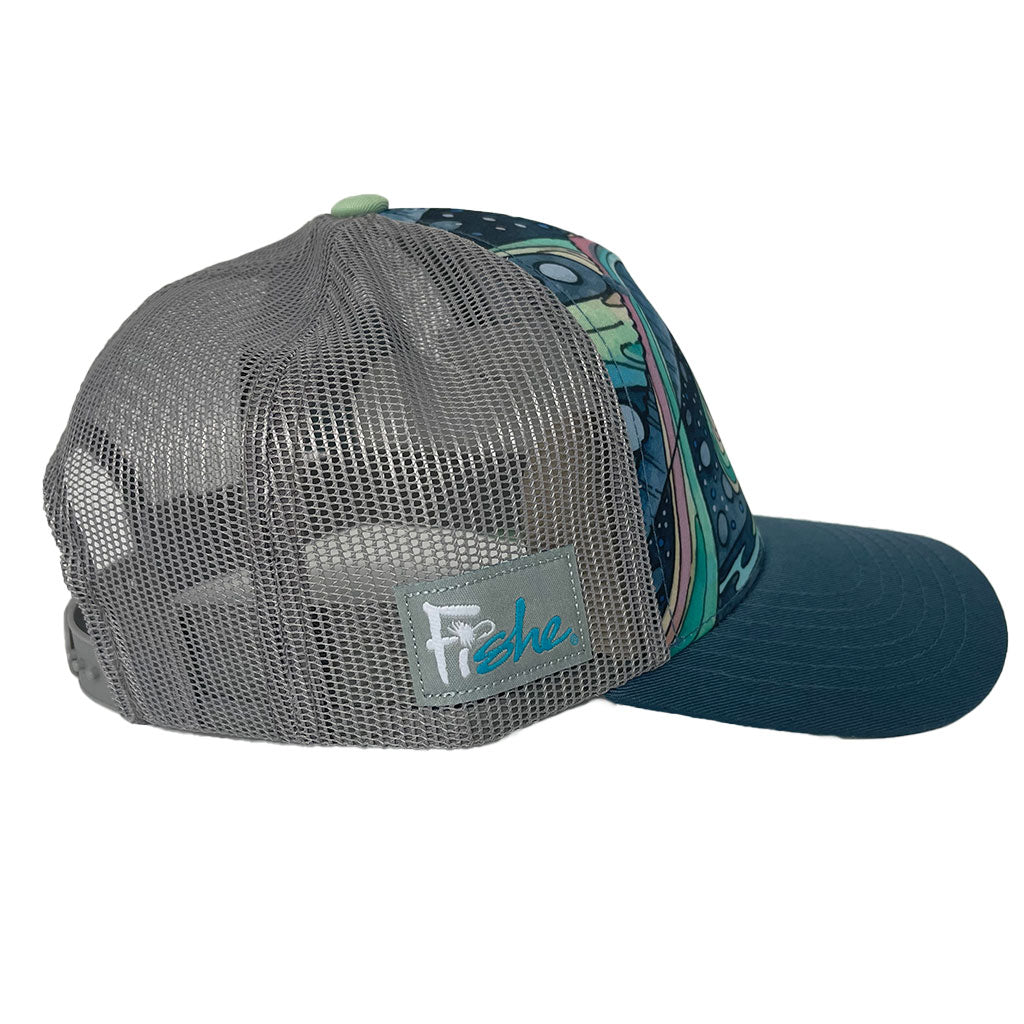 FisheWear HaliBorealis Abstract Trucker Hat - Angler's Pro Tackle & Outdoors