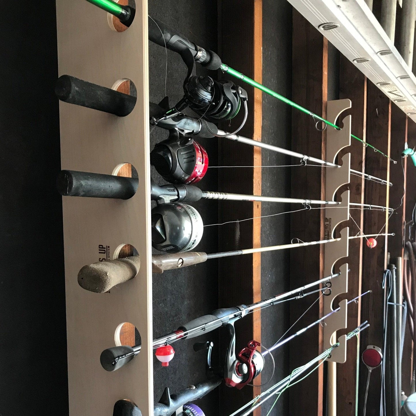 HangThis Up - Fishing Rod Rack Organizer Kit, Shed Storage, Shed Organizer