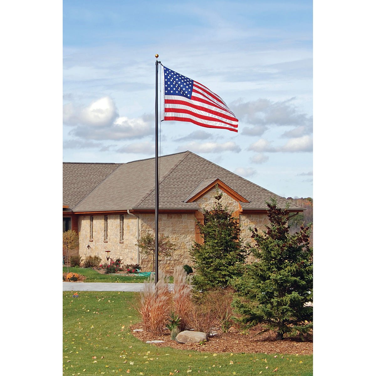 Flagman of America Commercial Grade Aluminum Flagpole - External Halyard - Lifetime Warranty - Made in USA - Angler's Pro Tackle & Outdoors