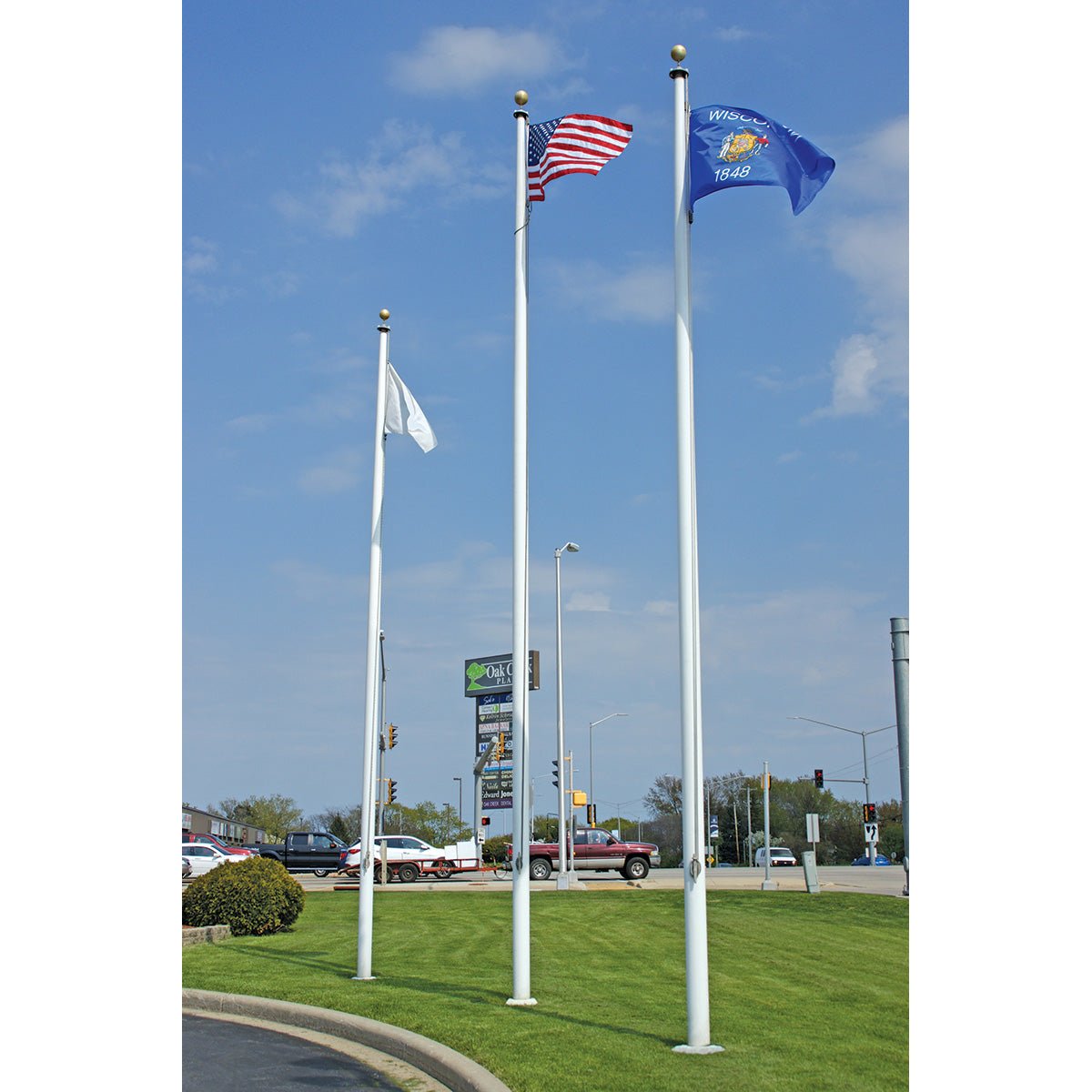 Flagman of America Commercial Grade Aluminum Flagpole - External Halyard - Lifetime Warranty - Made in USA - Angler's Pro Tackle & Outdoors