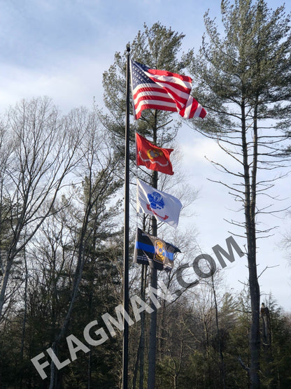 Flagman of America Commercial Grade Aluminum Flagpole - External Halyard - Lifetime Warranty - Made in USA - Angler's Pro Tackle & Outdoors