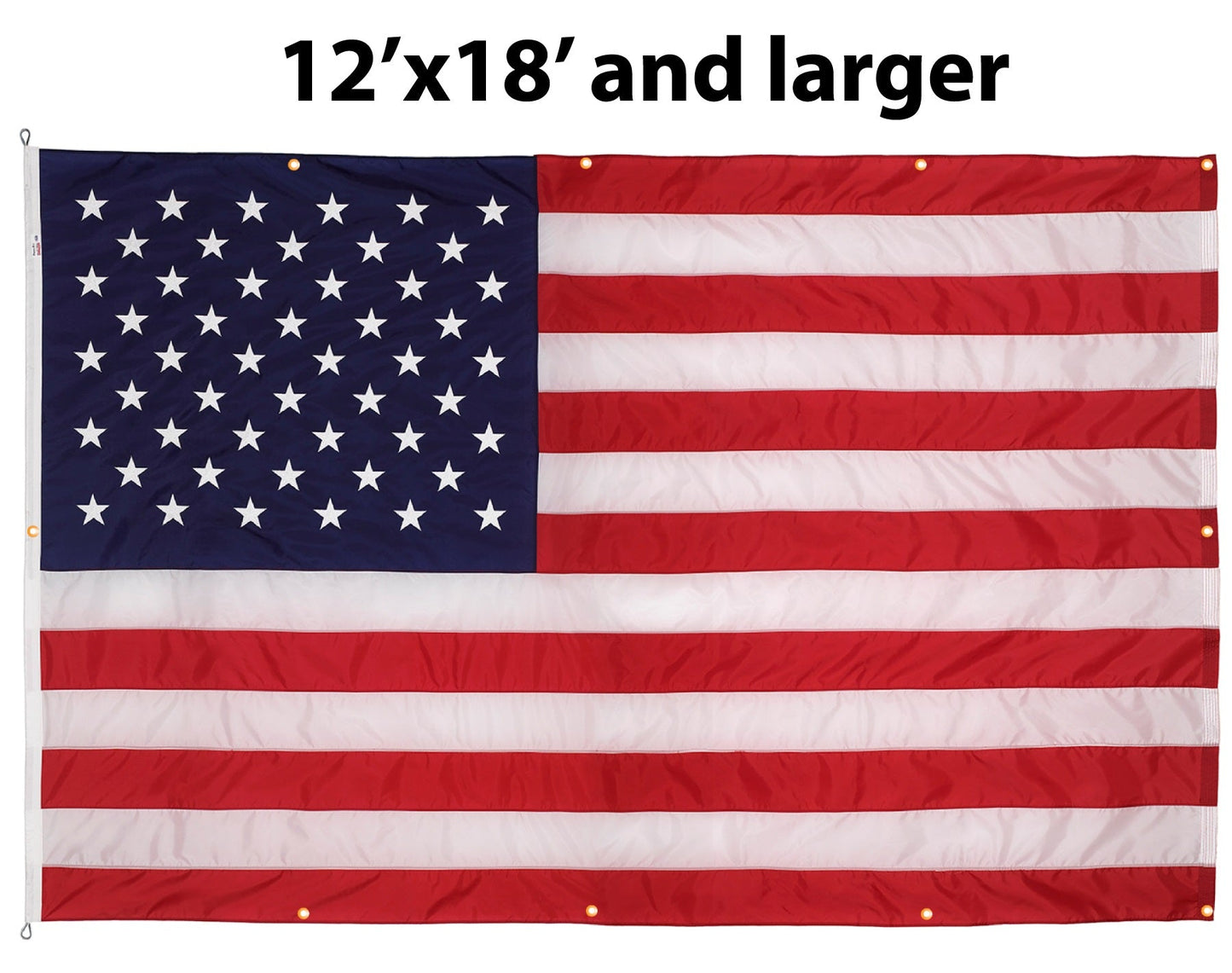 Flagman of America Nylon American Flag with Grommets Along Edges for Wall Hanging *Made in USA* - Angler's Pro Tackle & Outdoors