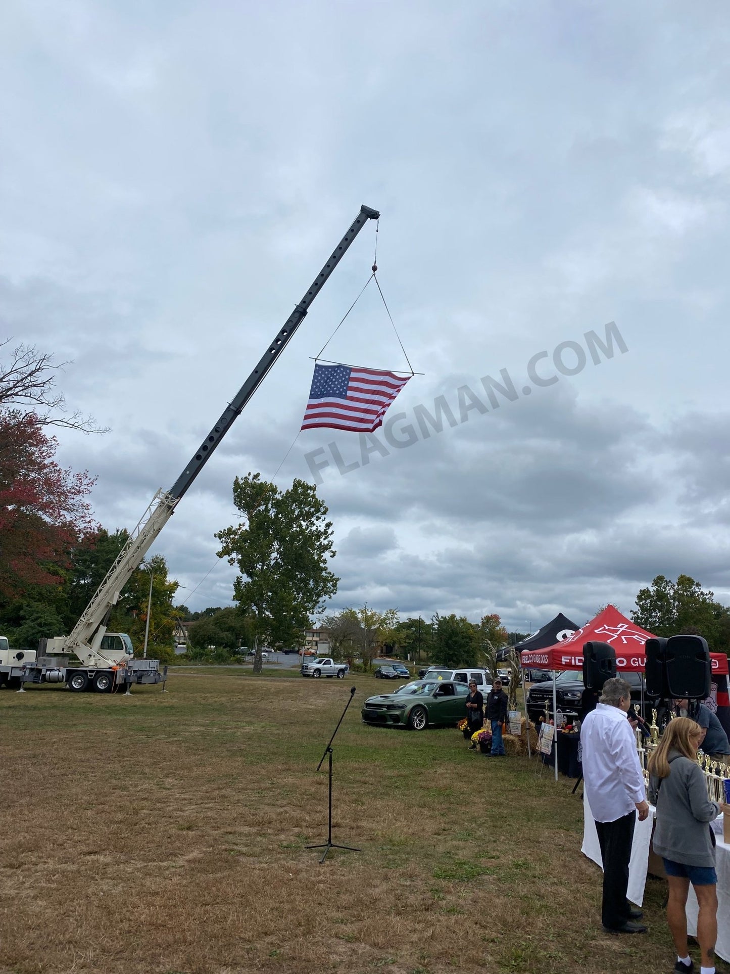 Flagman of America Polyester American Flag with Wind Slits for Hanging on Fire Trucks & Cranes *Made in USA* - Angler's Pro Tackle & Outdoors