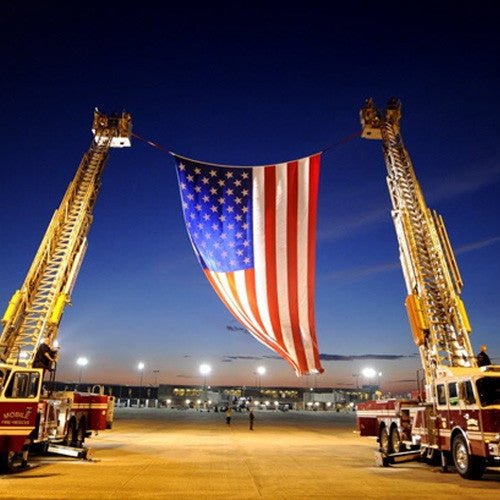 Flagman of America Polyester American Flag with Wind Slits for Hanging on Fire Trucks & Cranes *Made in USA* - Angler's Pro Tackle & Outdoors