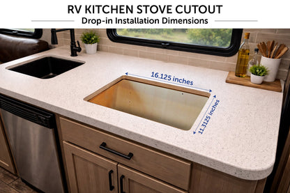 Flame King 2 Burner Built - In RV Trailer Stove with Wind Shield - Angler's Pro Tackle & Outdoors