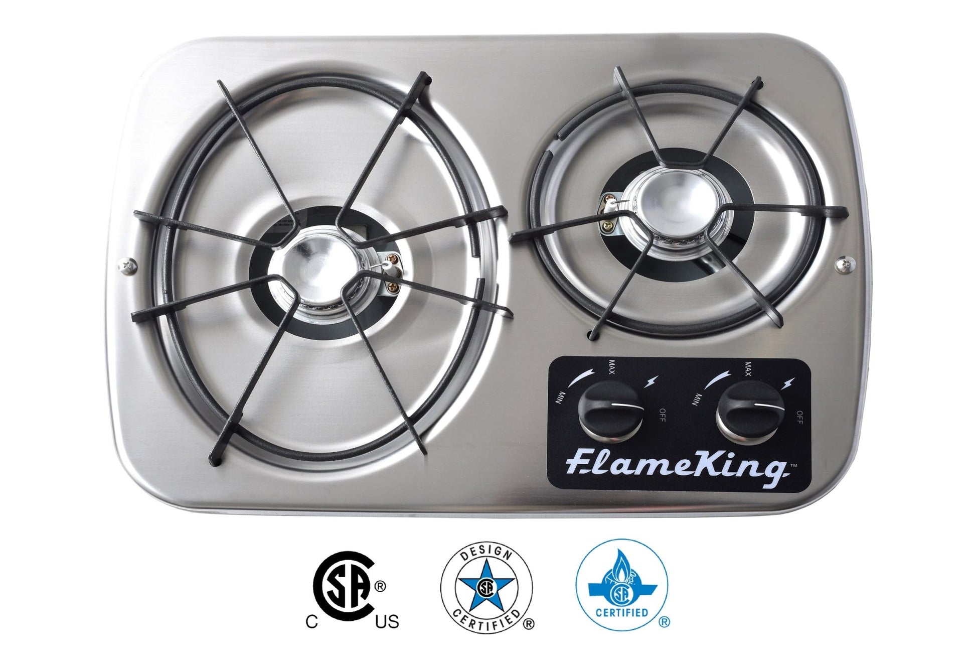 Flame King 2 Burner Built - In RV Trailer Stove with Wind Shield - Angler's Pro Tackle & Outdoors