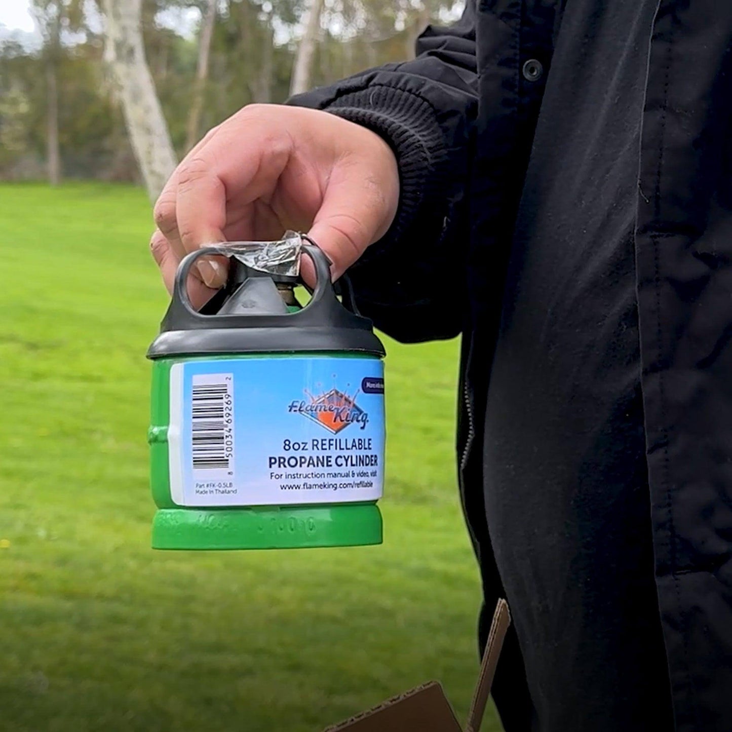 Flame King 2 Packs Eco Friendly Sustainable 8oz 1/2lb Refillable Propane Tank LP Cylinder - Angler's Pro Tackle & Outdoors